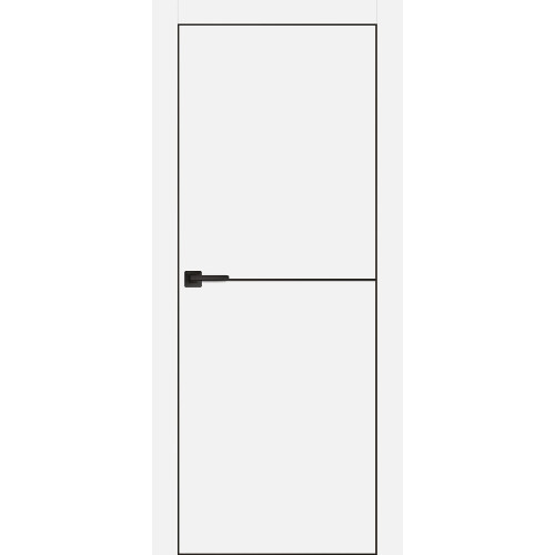 дверь px-19 черная кромка с 4-х ст. белый глухое с молдингом
